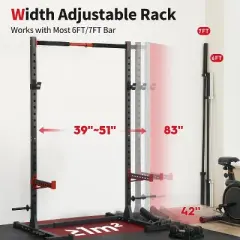 FLYBIRD Squat Rack with Pull-Up Bar, Adjustable Multi-Functional Power Rack, Inner Width Squat Rack Stand
