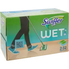 Swiffer Sweeper Wet Mopping Cloths Refills, Open Window Fresh - 32 Count (Pack of 2)
