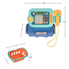 Toy Time Pretend Play Grocery Store Cash Register 30-Piece Playset - Blue