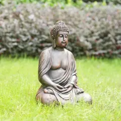Moda Furnishings Meditating Buddha Magnesium Oxide Garden Statue