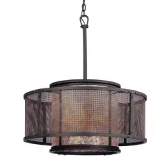 Troy Lighting Copper Mountain 6 - Light Pendant in  Copper Mountain Bronze Silver Mica Shade