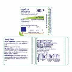 Agaricus Muscarius 200CK by Boiron Homeopathic Single Medicine For First Aid  -  80 Pellet