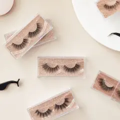 Stockroom Plus 30-Pack Rose Gold Glitter Empty Eyelash Case for False Eyelashes, Lash Cases Empty Bulk Wholesale with Glitter Paper Card 4.4 x 2 in