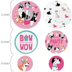 Big Dot of Happiness Pawty Like a Puppy Girl - Pink Dog Baby Shower or Birthday Party Giant Circle Confetti - Party D&eacute;cor - Large Confetti 27 Count