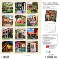 Browntrout 2024 Wall Calendar 12"x12" Bilingual English/Spanish Haciendas de Mexico