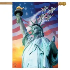 Liberty For All Patriotic House Flag Statue of Liberty 28" x 40" Briarwood Lane