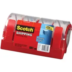 Scotch Heavy Duty Shipping Packaging Tape with Dispenser, 1.88 Inches x 54.6 Yards, Clear, pk of 4