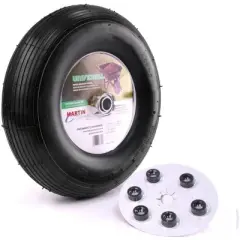 Martin Pneumatic Wheelbarrow Wheel with Universal Hub Ribbed Tire 13&rdquo;