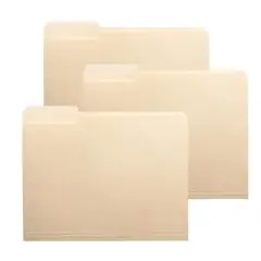 School Smart Manila File Folders, Legal Size, 1/5 Cut Tabs, Pack of 100