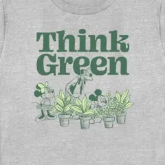 Women's Mickey & Friends Green Think Plant Lovers T-Shirt