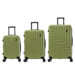 DUKAP Zahav Lightweight Hardside Spinner 3pc Luggage Set - Green