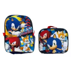 Accessory Innovations Company Sonic the Hedgehog "Team Sonic" 16 Inch Backpack with Lunch bag