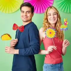 Blue Panda 72 Pieces Cinco de Mayo Photo Booth Props Set, Let's Fiesta Party Decorations and Accessories