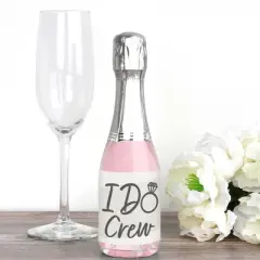 Big Dot of Happiness Champagne Elegantly Simple - Mini Wine & Champagne Bottle Label Stickers - Wedding or Bridal Shower Guest Party Favor Gift 16 Ct