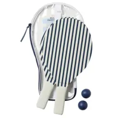 Sunnylife Beach Paddle Set Resort Coastal Blue - 2 Bats & Balls Game w/ Case 6+
