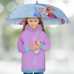 Frozen Elsa and Anna Girl&rsquo;s Umbrella and Raincoat set, Kids Ages 4-7