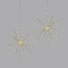 2pc 12" LED Twinkling Starburst Christmas Novelty Sculpture Light White with Gold Wire - Wondershop&trade;