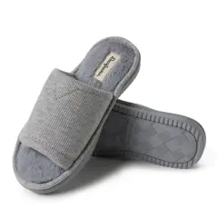 Dearfoams Womens Demi Rib Knit Slide