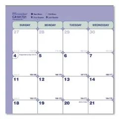 Rediform Office Products Academic Binder-Insertable Desk Pad Calendar 13-Month July 2025 to July 2026 White