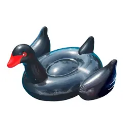 Swimline 75" Water Sports Inflatable Giant Swan Swimming Pool 2-Person Ride-On Float Toy - Black