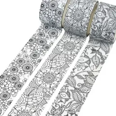 Wrapables Coloring Washi Masking Tape, 30mm x 5M, Set of 3