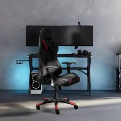 Brassex 52" Lucas Gaming Chair Black/Red