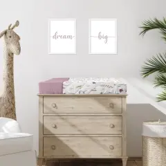 Sweet Jojo Designs Girl Changing Pad Cover Watercolor Floral Garden Purple and Taupe