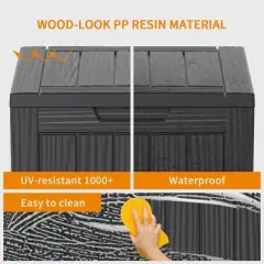 Kumasinova 30/31.2 Gal Deck Box with Ample Storage,All-Weather PP Resin Outdoor Storage Box,UV Protected & Waterproof,KD Design