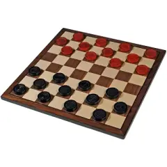 WE Games Old School Red and Black Wooden Checkers Set -11.75 in.