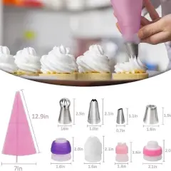 Cake Decorating Supplies 359-Piece Piping Bags & Tips Set Cake Decorating Kit w/ 60 Piping Tips Cake Decorating Tools w/Multi-Purpose