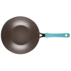Rachael Ray Cook + Create 10.5" Nonstick Aluminum Stir Fry Pan Agave Blue