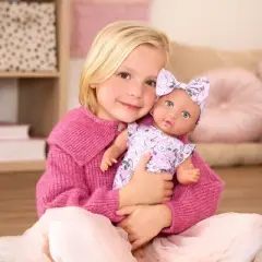 LullaBaby 14" Baby Doll with Floral Outfit & Pacifier - Blue Eyes: BPA-Free, Plastic & Polyester, Girl Theme