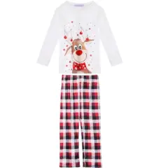 cheibear Family Christmas Pajamas Matching Sets Sleepwear Holiday Home Party Pajama Set