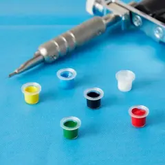 Stockroom Plus 2000 Pack Small Disposable Tattoo Ink Caps, Pigment Cups for Microblading, 17 mm