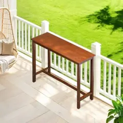 Karl Home Patio Fir Wood Brown Bar Table