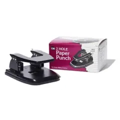 Charles Leonard 2-Hole Paper Punch, 2.75 Inch Centers, 30 Sheet Capacity, Black