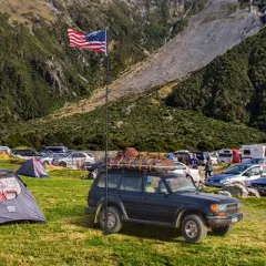 Yescom EZ GO 25ft Telescopic Flag Pole Kit Wheel Tire Mount Stand Upgrade Rotating Lock Outdoor Camper RV Tailgate Black