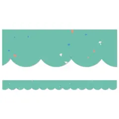 Carson Dellosa Education We Belong Speckled Teal Scalloped Borders Per Pack, 39 Feet Per Pack, 6 Packs