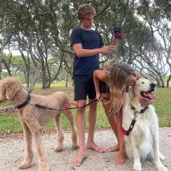 Black Rhino Dog Leash 6ft Long Leash w/ Padded Comfort Handles & Reflective Lead - Burgundy