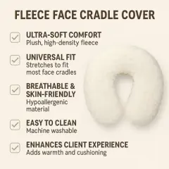 Royal Massage Luxury Fleece Face Cradle Cover for Massage Tables - Ultra Soft, Washable Faux Sheepskin Pad - Universal Fit for All Massage Headrests