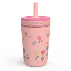 Zak Designs 12 fl oz Stainless Steel Vacuum Insulated Kelso Minnie Mouse Straw Tumbler: Kids Sippy Cup, Toddler Drinkware