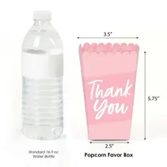 Big Dot of Happiness Pink Elegantly Simple - Guest Party Favor Popcorn Treat Boxes - Set of 12