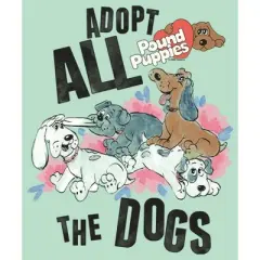 Girl's Pound Puppies Adopt All the Dogs T-Shirt