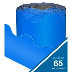 Carson Dellosa Education 65' Blue Rolled Scalloped Bulletin Board Borders (1 roll)