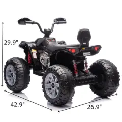 24 Volt Kids ATV Ride-On, Electric Dual 4 Wheeler with 2-Seater, Ride on Toys for Big Kids with LED Lights, Music, High Low Speed