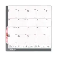 Monthly Desk Pad Calendar, Pink Daisy Artwork, 22 x 17, Pink/White Sheets, Black Binding, 12-Month (Jan to Dec): 2026