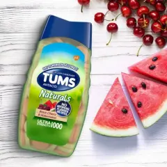 Tums Naturals Ultra Strength Antacid Chewable Tablets - Black Cherry & Watermelon