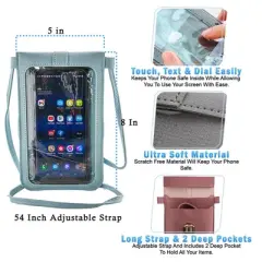 5 Star Super Deals Touch Screen Crossbody Women Cell Phone Purse - Cross Body With Shoulder Strap Bag - RFID Wallet Keeps Cash, Credit Cards