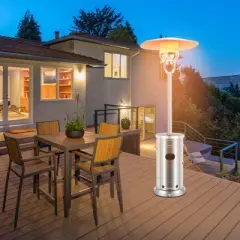 Tangkula 48,000 BTU Outdoor Patio Heater Stainless Steel Propane Patio Heater w/Tip-Over & Flameout Protection