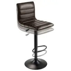 Holly Air Lift Adjustable Stool L Shape Backrest Espresso/Black - Winsome